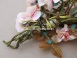 画像10: アンティーク 薔薇の布花のブーケ パウダーピンク  (10)