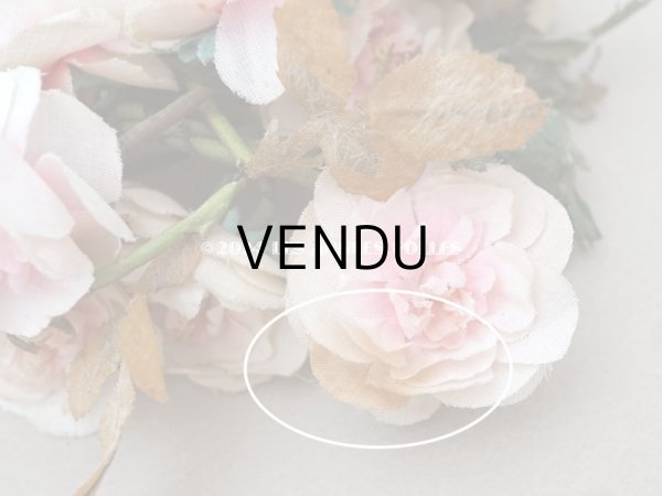 画像7: アンティーク 薔薇の布花のブーケ パウダーピンク  (7)