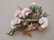 画像9: アンティーク 薔薇の布花のブーケ パウダーピンク  (9)