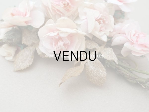 画像3: アンティーク 薔薇の布花のブーケ パウダーピンク  (3)