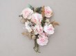 画像2: アンティーク 薔薇の布花のブーケ パウダーピンク  (2)