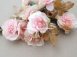 画像6: アンティーク 薔薇の布花のブーケ パウダーピンク  (6)