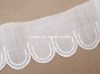 画像3: アンティーク スカラップレース 刺繍入り 4.7cm幅 コットンオーガンジー (3)