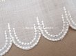画像4: アンティーク スカラップレース 刺繍入り 4.7cm幅 コットンオーガンジー (4)