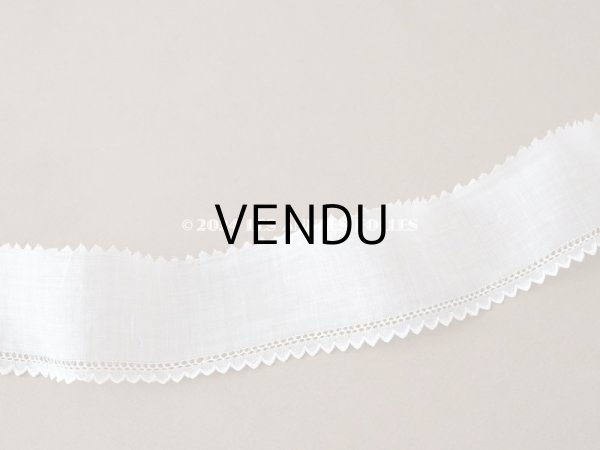 画像4: アンティーク スカラップレース 刺繍入り 5cm幅 コットンオーガンジー (4)