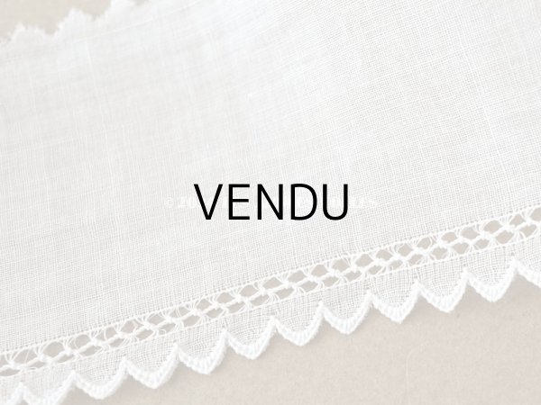 画像3: アンティーク スカラップレース 刺繍入り 5cm幅 コットンオーガンジー (3)