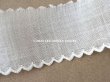 画像3: アンティーク スカラップレース 刺繍入り 1.89m 3.3cm幅 コットンオーガンジー (3)