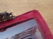 画像12: 19世紀末 アンティーク グローブ・ド・マリエのガラスケース プレザントワール 赤紫 シルクベルベットのフレーム (12)