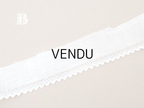 画像6: アンティーク スカラップレース 刺繍入り 5cm幅 コットンオーガンジー (6)