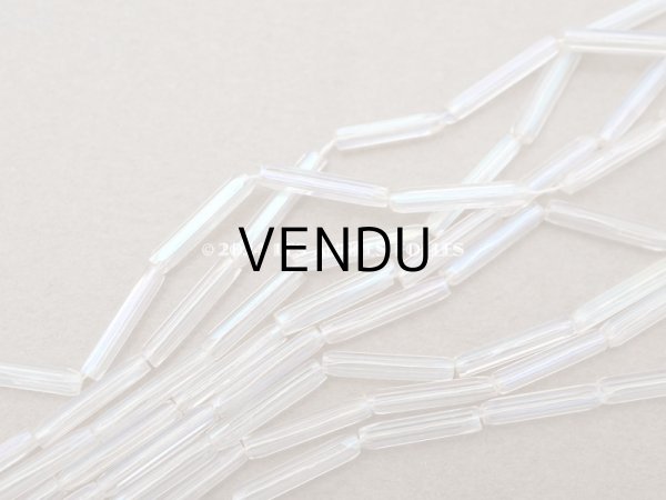 画像5: アンティーク ガラス製ビーズ オーロラ加工 ライン入り ストライプ 11×1.5mm 約260ピースのセット　 (5)
