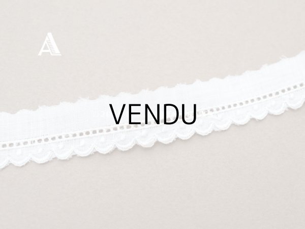 画像3: アンティーク スカラップレース ドット刺繍入り  (3)