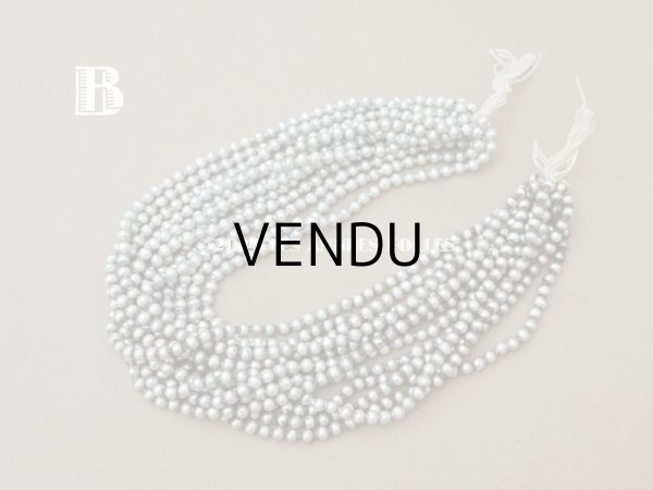 画像5: アンティーク サフィレット色 スフレビーズ ラウンド型 4mm 約750〜900ピースのセット 吹きガラス製ビーズ  (5)