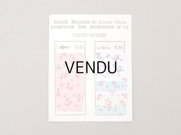 画像1: アンティーク ルーブル百貨店 薔薇模様 生地見本 COMPTOIR DES INDIENNES N 17 - GRANDS MAGASINS DU LOUVRE - (1)