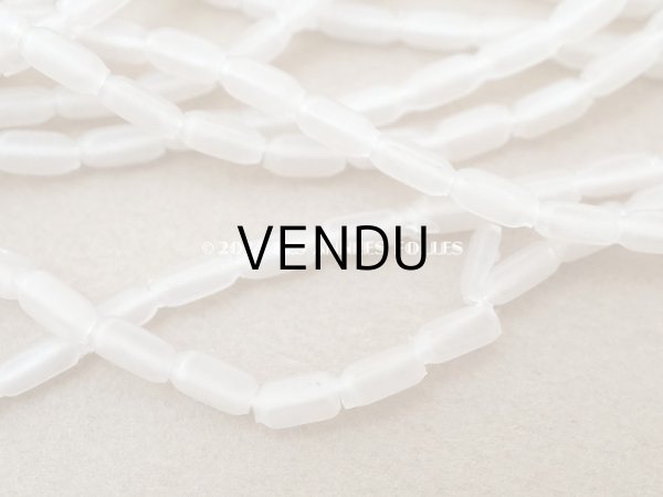 画像4: アンティーク スフレビーズ  半透明 磨りガラス風 1.5×5mm 約430ピース 吹きガラス製ビーズ (4)
