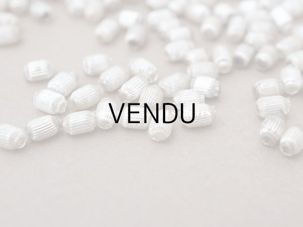 画像6: アンティーク 極小 スフレビーズ ライン入り 筒型 シルバー 3×5mm 600ピース 吹きガラス製ビーズ  (6)