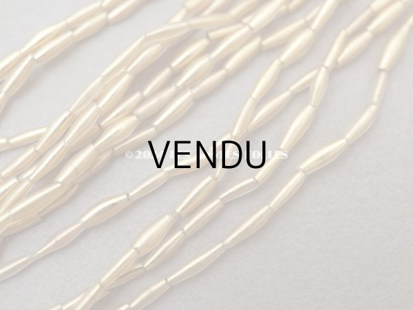 画像4: アンティーク 極小 スフレビーズ ゴールド 磨りガラス風 2×5〜7mm 吹きガラス製ビーズ　　 (4)