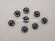 画像4: アンティーク クローバーのガラスボタン 黒 9mm 8ピースのセット (4)