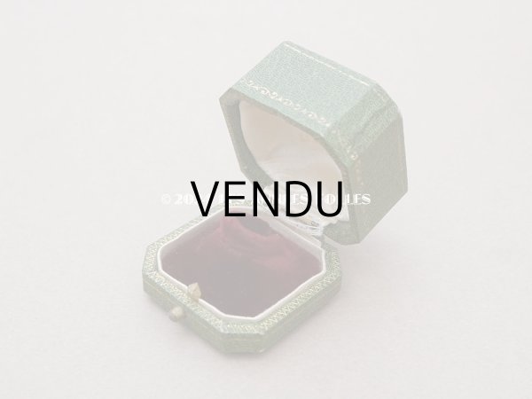 画像2: アンティーク 金彩入り リングボックス  ジュエリーボックス グリーン (2)
