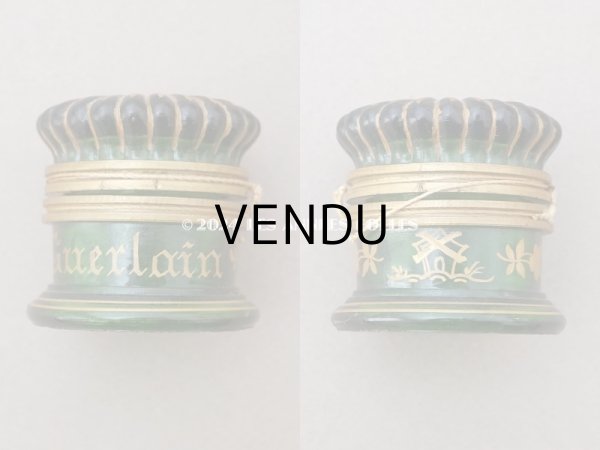 画像3: アンティーク GUERLAIN ガラス製 クリームポット グリーン ROSE DU MOULIN - GUERLAIN - (3)