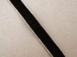 画像4: 19世紀末 アンティーク シルク製 黒 ベルベットリボン ホワイトの縁取り 1m 10mm幅  (4)