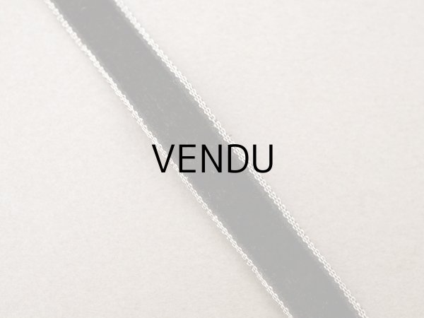 画像4: 19世紀末 アンティーク シルク製 黒 ベルベットリボン ホワイトの縁取り 1m 10mm幅  (4)