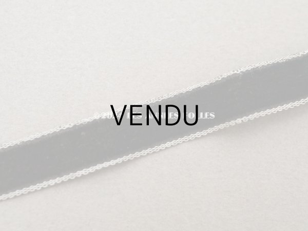 画像7: 19世紀末 アンティーク シルク製 黒 ベルベットリボン ホワイトの縁取り 1m 10mm幅  (7)