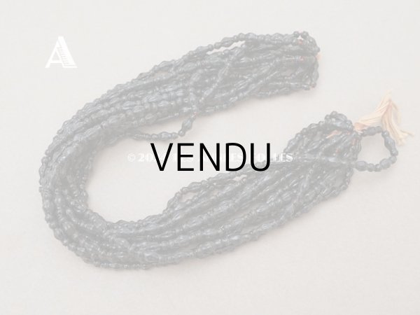 画像3: アンティーク スフレビーズ 黒 4×11mm 約220〜300ピース 吹きガラス製ビーズ   (3)