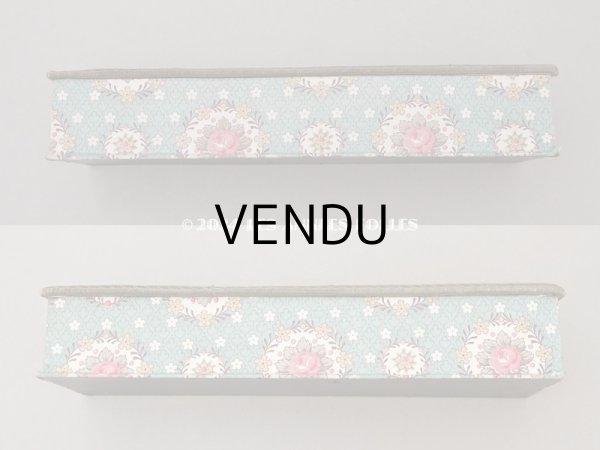 画像6: アンティーク 薔薇のメダイヨン グローブボックス カルトナージュボックス オリーブグリーン (6)