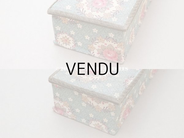 画像7: アンティーク 薔薇のメダイヨン グローブボックス カルトナージュボックス オリーブグリーン (7)