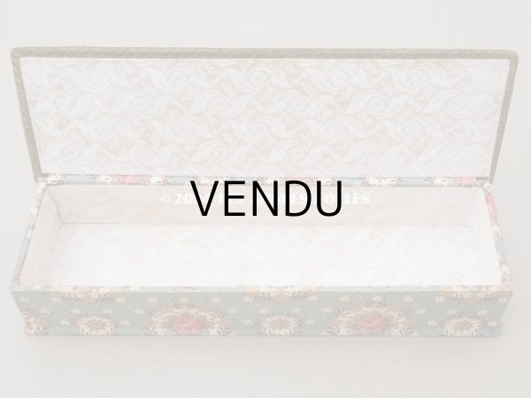 画像8: アンティーク 薔薇のメダイヨン グローブボックス カルトナージュボックス オリーブグリーン (8)