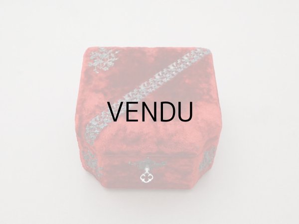 画像3: 19世紀末 アンティーク バカラ社のクリスタル香水瓶入り 裁縫箱 レッド＆パウダーブルー ベルベット＆シルククッション (3)