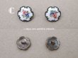 画像4: 19世紀末 アンティーク エナメルボタン 薔薇&勿忘草 2ピースのセット ハンドペイント ピンク＆ブルー 11mm (4)
