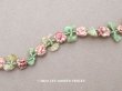 画像1: 19世紀末 アンティーク シルク製 ロココトリム ピンクの薔薇 (1)