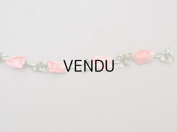 画像5: アンティーク シルク製 ロココトリム ピンクの薔薇 ロココリボン 30cm (5)