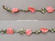 画像4: アンティーク シルク製 ロココトリム ピンクの薔薇 ロココリボン 30cm (4)