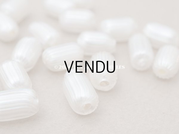 画像4: アンティーク スフレビーズ オーロラ加工 大粒14mm ライン入り 24ピースのセット 吹きガラス製ビーズ  (4)