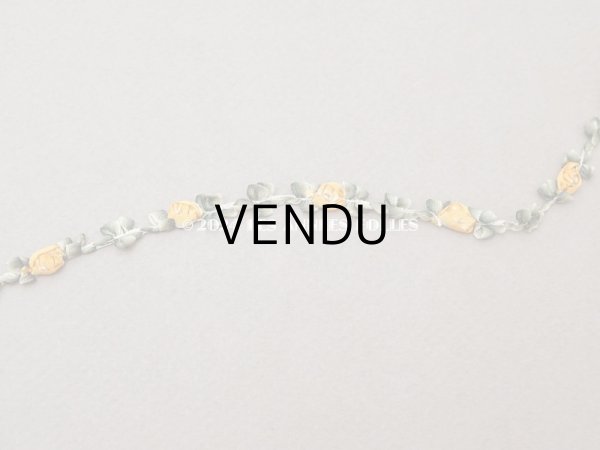 画像2: ＊蚤の市＊アンティーク シルク製 薔薇のロココトリム 山吹色 ロココリボン  (2)