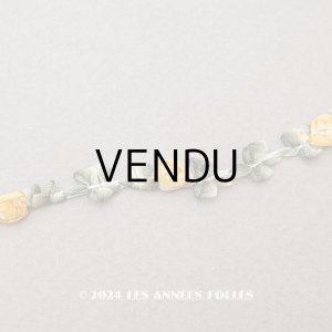 画像: ＊蚤の市＊アンティーク シルク製 薔薇のロココトリム 山吹色 ロココリボン 