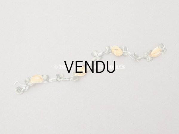 画像5: ＊蚤の市＊アンティーク シルク製 薔薇のロココトリム 山吹色 ロココリボン  (5)