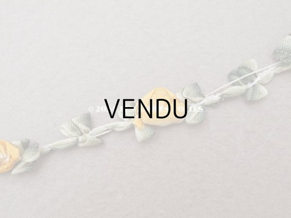 画像3: ＊蚤の市＊アンティーク シルク製 薔薇のロココトリム 山吹色 ロココリボン  (3)
