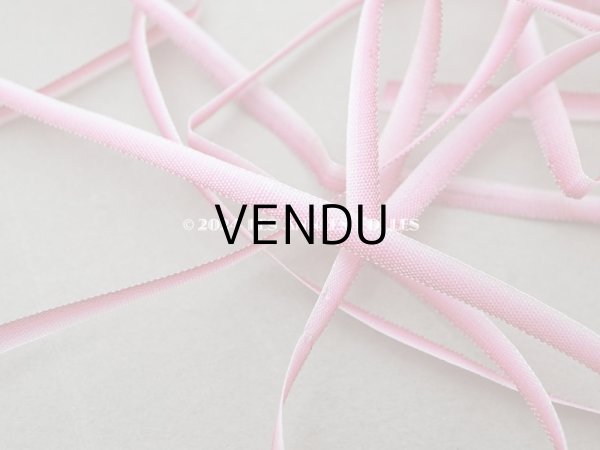 画像3: アンティーク リボン刺繍 & ロココトリム用 シルク製 リボン 3.39m 3mm幅 ピンク (3)