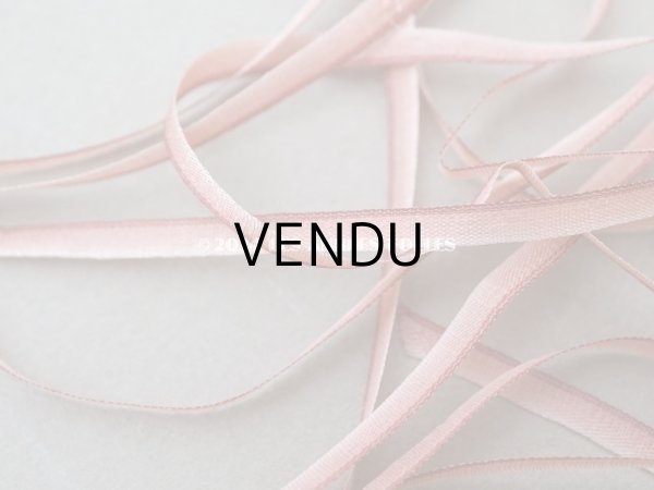 画像2: アンティーク リボン刺繍 & ロココトリム用 シルク製 リボン 1.2m 3mm幅 ピンクオレンジ＆えんじ色 (2)