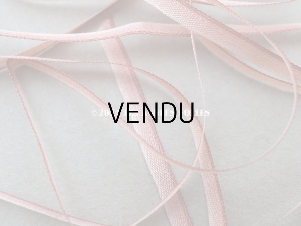 画像3: アンティーク リボン刺繍 & ロココトリム用 シルク製 リボン 1.2m 3mm幅 ピンクオレンジ＆えんじ色 (3)