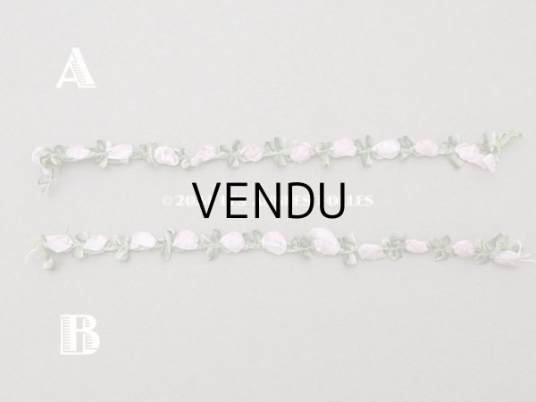 画像2: アンティーク シルク製 薔薇のロココトリム パウダーピンク 14cm (2)