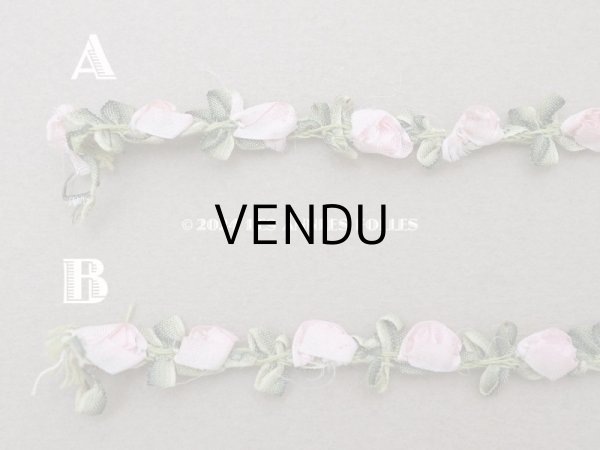 画像3: アンティーク シルク製 薔薇のロココトリム パウダーピンク 14cm (3)