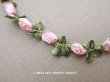 画像1: アンティーク シルク製 薔薇のロココトリム パウダーピンク 14cm (1)