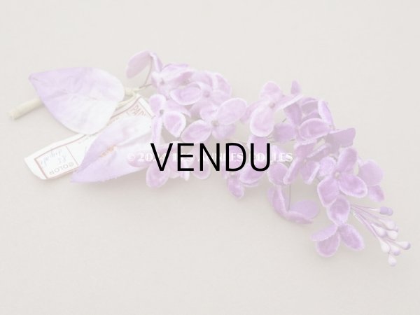 画像4: アンティーク シルクベルベット製 ライラックの布花  (4)