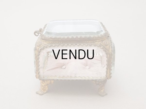 画像16: 19世紀末 アンティーク ジュエリーボックス ピンクのシルククッション  (16)