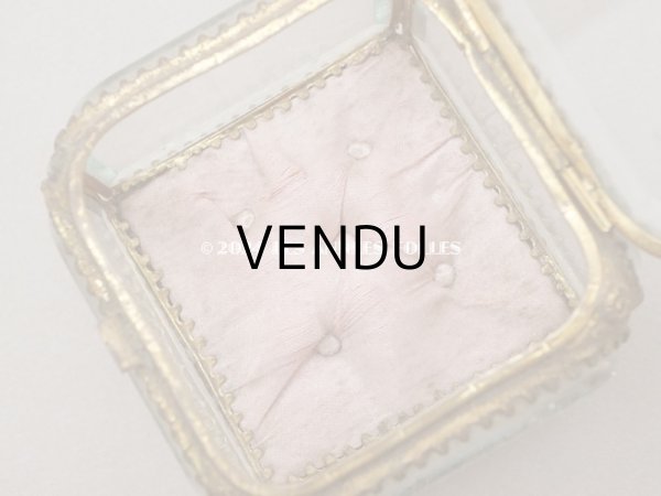 画像12: 19世紀末 アンティーク ジュエリーボックス ピンクのシルククッション  (12)