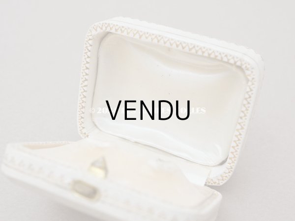 画像9: アンティーク ピアス用 ジュエリーボックス 金彩入り オフホワイト (9)